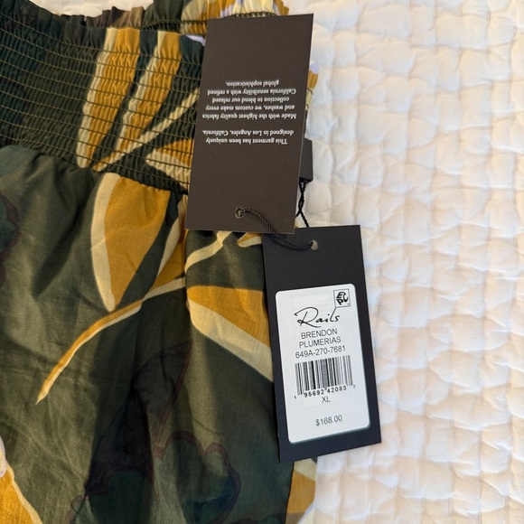 Rails Green Floral Tropical Print Wide Leg Pants - Picture 4 of 8